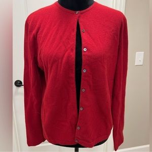 Lauren Ralph Lauren Red Wool Cashmere Cardigan